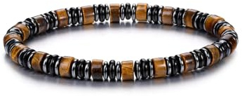 CrystalTears 6mm Steinperlen Armband Herren Heilstein Tigerauge Obsidian Turmalin Perlenarmband Edelstein Schmuck Glücksbringer Geschenk