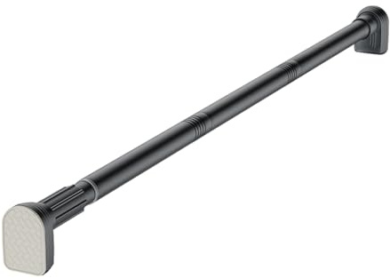 Barra de cortina extensible de montaje simple para secado de ropa, varillas telescópicas de metal, resistentes para ventanas o duchas, barra de tensión negra para ducha