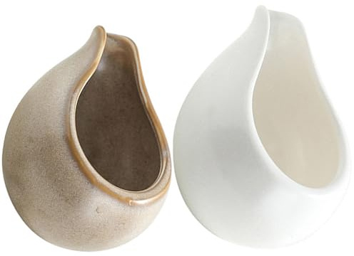 Brocca di Latte in Ceramica 2 Pezzi, Design Giapponese | Lattiera Piccola Ceramica, Brocca Ceramica dal Profilo Liscio, Facile da Pulire