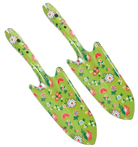NOLITOY Palas De Hierro para Macetas Estampadas, Herramientas De Jardinería Compactas para Trasplante y Excavación, Tamaño Pequeño, Diseño Creativo para Jardín, Kit Práctico De 2 Piezas
