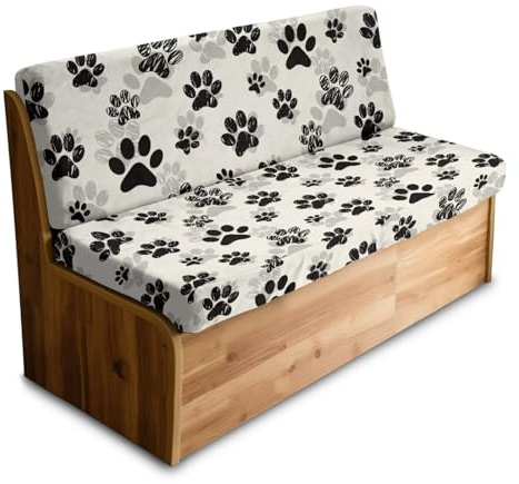 Panskyllis 2 Sets RV Dinette Cushion Covers Dog Paw Printed Camper Cushion Slipcover Stretch 2 Seat Sofa Chair Cover Furniture Protector for RV Camper Car Bench 1 Backrest Covers & 1 Bench Covers