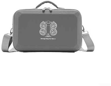 TDCuizent PU förvaringsväska för DJI NEO 2 bärbar crossbody-väska snygg grå axelväska reseorganiserare 31,5 x 10,8 x 20,8 cm för tillbehör