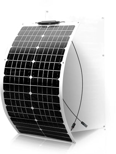 50W Solarpanel Flexibel 12V, Flexible Solarmodule Boot Auto Camping Camper | Monokristallines Solarpanel mit Kabel für Wohnmobil Wohnwagen Dach 12V Batterien
