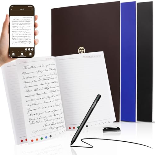 Yuan Cuaderno Digital con Smart Pen Writing Set y 3 Cuadernos A4: Sincronización y Digitalización en Tiempo Real de Notas en Papel, Compatible con iPad, iOS, Android para Reuniones, Clases y