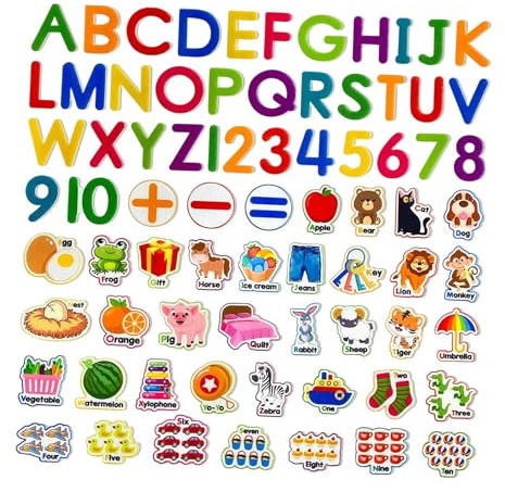 MotiveTech 75 Teiliges Brettspielset mit Buchstaben Und Zahlen, Bastelmaterial für Vorschulkinder, Figurenset.