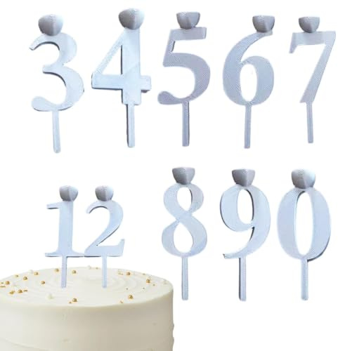 10PCS Number Birthday Candle Holders For Cake, Number 0-9 Candles Birthday Supplies, Holiday Cake Toppers, For Home Baker Event Host Retail Store Bakery Retirement Graduation