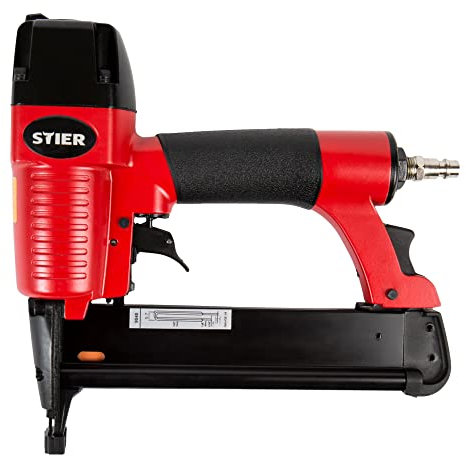 STIER Druckluftnagler HKN-10/40, für Heftklammern 10-40 mm, inklusive Handwerker-Koffer für einfache Aufbewahrung, ideal zur Befestigung von Werkstoffen