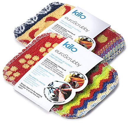 Kilo LSET18 Non-Scratch Scourer, Purpose, Environmentally Friendly Scrubby – Multi Colour Set of 2, One Size, 17x13cm
