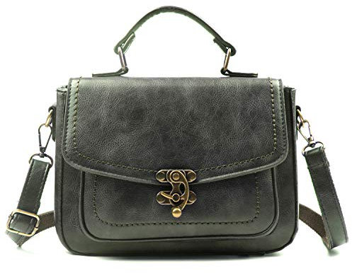 EVEOUT Casual Vegan Leder Umhängetasche für Frauen, Retro Damen Designer Kleine Mini-Einkaufstasche Handtasche Klassiker Top Griff Taschen Stilvolle Messenger Satchel Handtasche Tasche für Mädchen