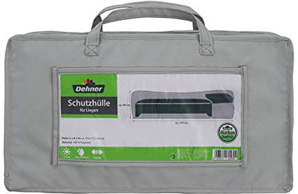 Dehner Abdeckung für Gartenliege, ca. 210 x 75 x 40 cm, Polyester, grau