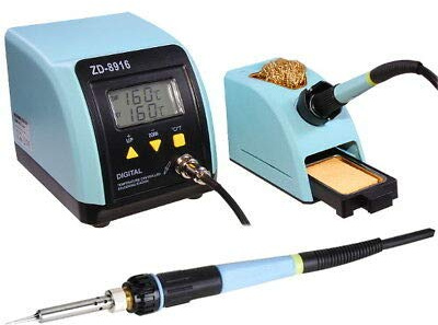 STAZIONE SALDANTE ZD-8916 PROFESSIONALE SALDATORE A STAGNO CIRCUITI STAMPATI COMPONENTI ELETTRONICI 60 WATT CON DISPLAY LCD CONTROLLO TEMPERATURA