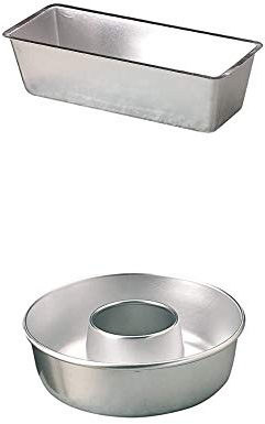Pentole Agnelli COAL3826 Stampo Plumcake, in Alluminio, 26 cm, Argento Stampo Ciambella Alluminio con Tubo, Pasticceria e Cake Design, Argento, 26 cm