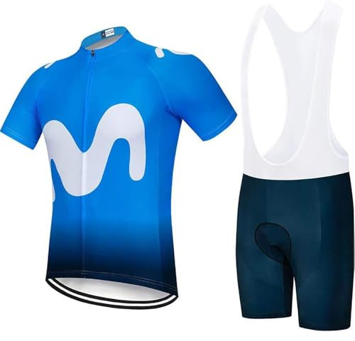 Moxilyn Ropa de Ciclismo para Hombres,Maillot de Manga Corta +Pantalones Cortos,Almohada Gel 9D,Ciclismo Moda Conjunto Completo,Ciclismo Jersey para Hombres,Secado Rápido Transpirable