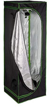 Relaxdays Tenda per Coltivazione Idroponica, Serra per Piante da Interno, Telo Riflettente HLP: 180x60x60 cm, Nero Verde