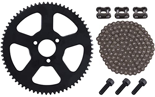 CNCMOTOK 25H 132Links Chain + 68T 68 Tooth Rear Sprocket,fit for 49CC Mini Small Sports Car Pocket Bike 2 Stroke Off-Road Motorcycle Chain Pinion Chain Drive Gear