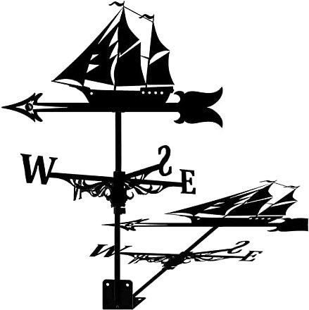ZGJYSP Girouette de voilier pour la Direction du Vent de girouette de scène de Ferme extérieure de bâti de Toit avec Le revêtement