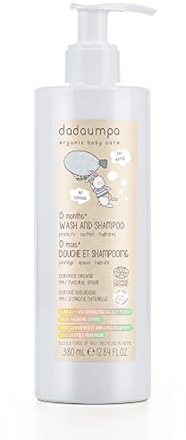 Dadaumpa Baby Wash And Shampoo Biologico Certificato, Detergente per Capelli e Corpo all'Olio di Mandorle Dolci 0 mesi+, 380 ml