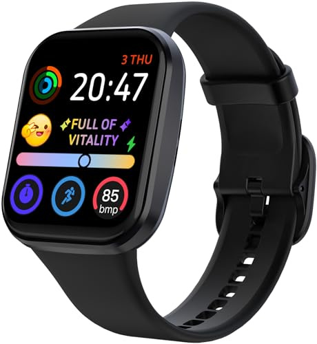 Smart Watch Schrittzähler Uhr Damen Herren 1.83 Zoll Smartwatch Telefonfunktion Schlafmonitor Pulsmesser Musiksteuerung IP68 Wasserdicht 104 Sportmodi Fitness Tracker Sportuhr für iOS Android