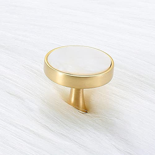 COTBY Möbelgriffe,Knöpfe,Schrankgriffe aus Zinklegierung,Marmor,Kristall,goldene Griffe,Schrank,Kommode,Schubladengriffe,Durchmesser 31 cm (4,Gold 4)