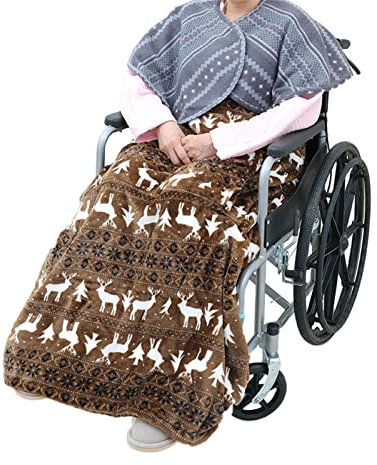 Bueuwe Winter Rollstuhldecke, Rollstuhl Decke mit Fleece-Gefütterte, Poncho für Rollstuhlfahrer, Rollstuhl Zubehör, Passend für Fast Alle Rollstühle, Zweiteiliges Set