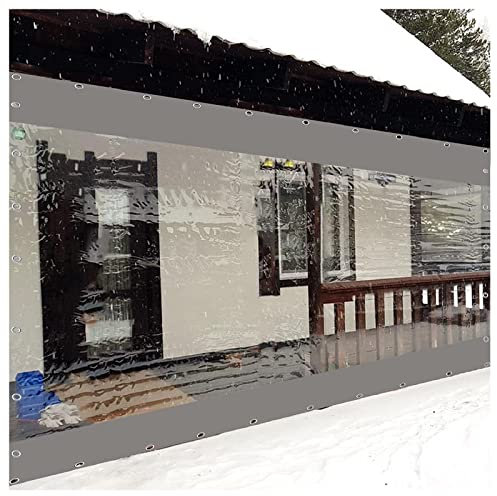 STRMAX Telone di copertura in legno, pergolato, trasparente, impermeabile, in PVC, per veranda, tettoia con occhiello (colore: trasparente, dimensioni: 6 x 2,3 m)