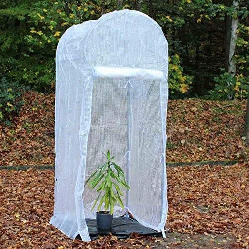 Winterschutzzelt - 2,5m x 1m Winterschutzhülle mit Reißverschluss | Wetterfestes Überwinterungszelt für Pflanzen - Schutz vor Schnee & Frost - Idealer Pflanzenschutz für Garten & Terrasse