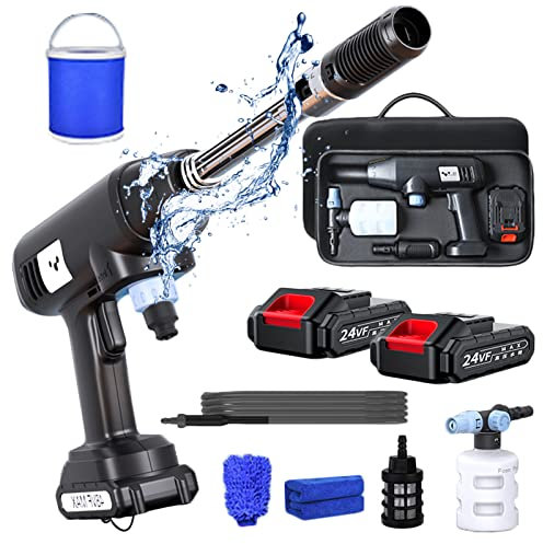 REOTEL Lavadora de Alta Presión, Lavadora a Presión Inalámbrica, 430PSI Limpiador a Presión Portátil de Mano con Batería y Cargador 24V/48V, Batería Hidrolimpiadora para Lavar Autos,24v