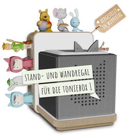 Holzura Tonie Regal für die Toniebox Ladestation und Toniefiguren, Halterung zur Tonie Aufbewahrung