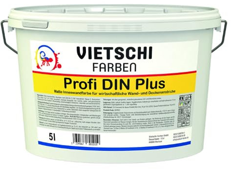 VIETSCHI Profi DIN Plus – Wandfarbe – 5 Liter,Weiss