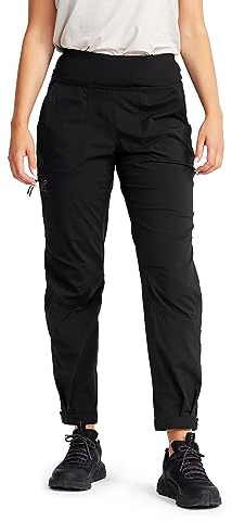RevolutionRace Dam Breezy Curved Ankle Stretch Byxor, Ventilerande Lättviktsbyxor för Utomhusaktiviteter, Black, XS
