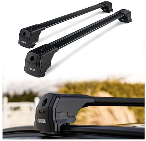 CHROMEMASTER Portaequipajes de Techo, Barras de Techo; Compatible con Hyundai Kona 2023+; para el Transporte de Cofres de Techo, Portabicicletas, Escaleras | Construcción Duradera de Aluminio