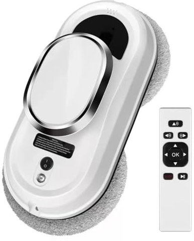 YHUEGH Robot lavavetri Elettrico, Robot lavavetri Intelligente con aspirazione Forte 2800 Pa con Telecomando, Robot aspirapolvere per vetri per finestre per specchi Interni/Esterni