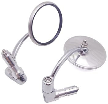 Motorrad Lenkerendenspiegel Für Triumph Für Bonneville Für Royal Für Enfield Für SV650X Universal Motorrad Spiegel Chrom Rückspiegel Motorrad Motorrad Rückspiegel(2)
