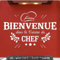 Calcomanía de pared Bienvenido Chef's Kitchen Etiqueta de la pared Calcomanía Restaurante Cocina Decoración del hogar, blanco, 80 cm de ancho x 44 cm de alto