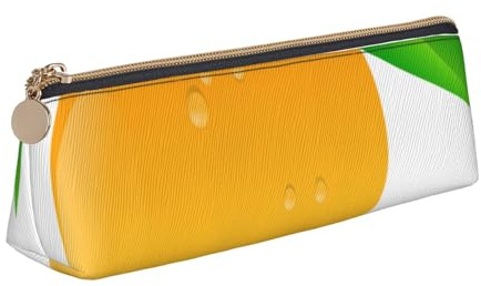 JRBWTDBW Mangoleder-Federmäppchen, schlankes Design, Stifteetui mit metallischem Reißverschluss, Größe für Studenten, Büro, Uni, Mittelschule, weiß, Einheitsgröße, Schulranzen-Set