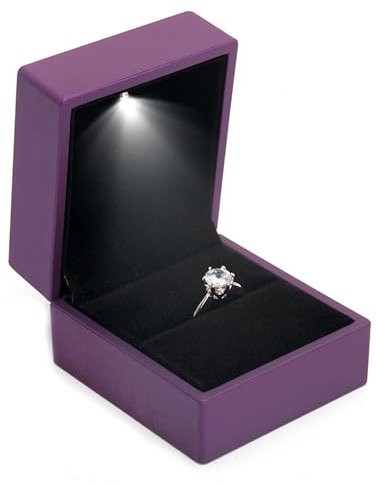 KMKANPO 1 pezzi Scatola per anelli,scatola regalo di gioielli,per stoccaggio collana,anelli,Orecchini,Bracciali,regali donna,per matrimonio(Viola)
