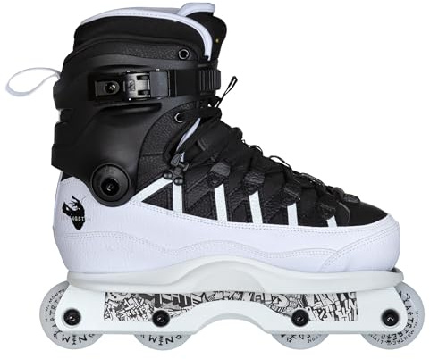 Iqon Inline Skate AG 15 Montre Livingston Schwarz/Weiß, für Aggressive Street und Stunt Skating im Skatepark