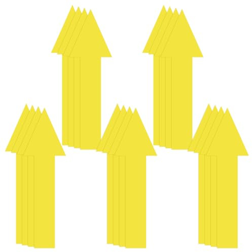 M METERXITY 20-Pack Arrow Sticker, 8 Inch PVC Self Adhesive Arrow Sign for Floor Road Wall Office Marking Road Instructions, Waterproof Arrow Stickers [Yellow]