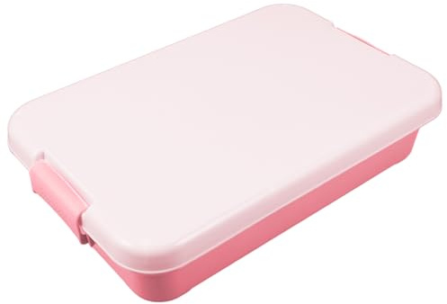 Vaguelly Plastic Sand Tray Box with Lid Portable Pink Large Capacity | Portable Sandbox, Break-resistant Plastic Bin, for Sandbox Playtime and Outdoor Activities