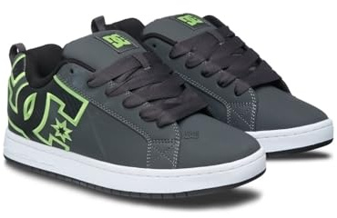 DC Shoes Court Graffik, Scarpe da Skateboard Uomo, Grigio/Nero/Verde, 42 EU