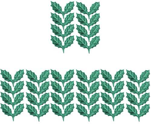PRETYZOOM 4 Juegos Adorno De Cabeza De Hoja Hojas De Acebo En Miniatura Fiesta De Navidad Acebo Falso Navidad Verde Decorado Decoraciones Adornos Árbol Artificial Green Paño 100 Uds * 4