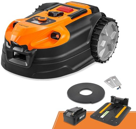 Lawnmaster OcuMow®18 Toscabaldì Robotico Senza Filo 800㎡ Batteria 4Ah, Navigazione Ottica, Evitamento di Ostacoli, Stazione di Carica Automatica, Funzione Zona Vietata, WiFi & Bluetooth App Control