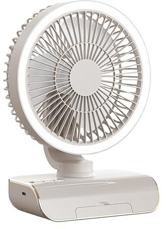 Ventilador de mano personal, ventilador de mesa oscilante, 5 velocidades de ventilador personal oscilante con control remoto, Suministros de viajes recargables de 2000mAh, enfriador de aire para hombr