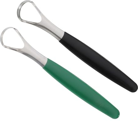 DEARMAMY 2sets Strumenti Per Pulire La Lingua in Acciaio Inossidabile Raschietto Per Lingua Piastra Per Raschiare La Strumento Per Igiene Orale