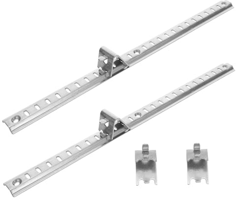 Cabilock Refrigerator Shelf Support Bar Heavy Duty Stainless Steel Screw Hole Spacing 165mm, Universal Freezer and Fridge Shelf Trim Rack for Optimized Storage, Silver Brackets