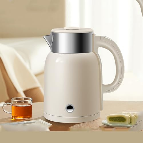 KKTX Bouilloire Électrique en Acier Inoxydable, 2L Base Séparée De Grande Capacité, Arrêt Automatique Et BouilBeige,2L