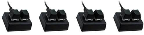 ISTOVO 4X Teclado de ProgramacióN Macro de 2 Teclas RGB Mini Teclado Gaming Dibujo Interruptor Rojo Teclado Personalizado OSU Gaming Keypad,Negro