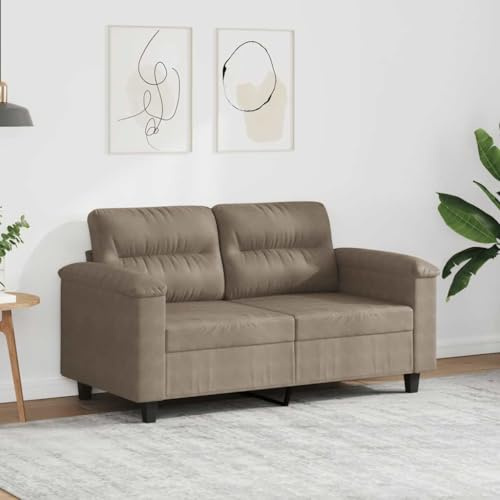 Mimdixy Couchsofa Mini Sofa Loungesofa Eckcouch,2 Sitzer Sofa Taupe 120 cm Mikrofasergewebe,Loungesofa Für Wohnzimmer,Lofts,Kann Schnell Zusammengebaut Werden