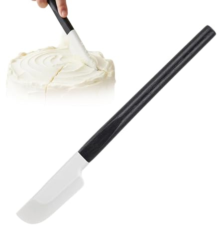 Spatule en Silicone | Raclette avec Manche en Bois de 23 cm Qualité Alimentaire | Mini Spatules en Silicone pour Pâtisserie - Pour Melanger Cuisiner Gateau Beurre Confiture Maison Appartement Restaura