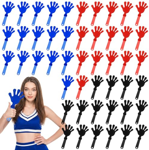 Junkin 48 piezas de aplausos de mano a granel 7.5 x 3.5 pulgadas para hacer ruido, regalos de fiesta, aplausos para cumpleaños, premios de juego, recompensas, eventos deportivos, suministros de